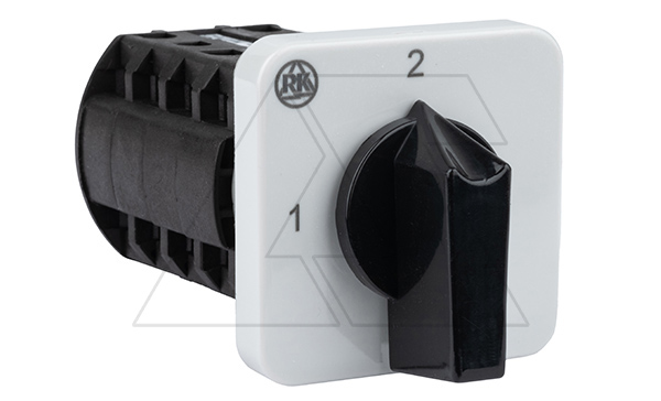 Переключатель BS 16 56K U, 3P, 20A, тип 1-2 (90°), 3NO на 1_2, без перемычек, на дверь, фронт IP40