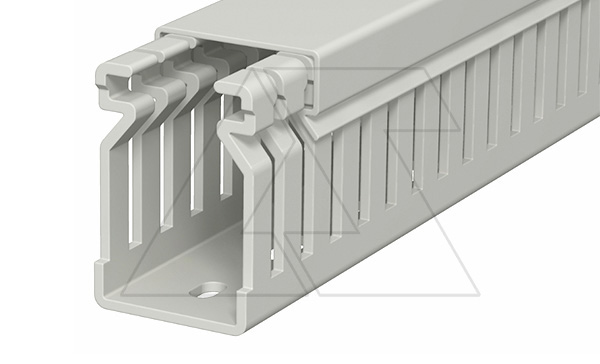Перфокороб LK4 40025, органайзер для шкафов, 40 x 25 мм (глубина х ширина крышки), L=2000мм, RAL 7030 серый