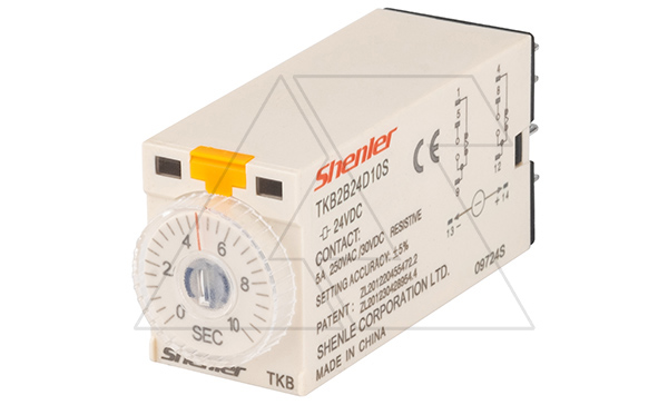 Реле времени TKB2B24D10S, 2CO, 5A, 24VDC, задержка включения, LED, 0.5s-10s±5%, монтаж в цоколь SKF14 Реле времени TKB2B24D10S, 2CO, 5A, 24VDC, задержка включения, LED, 0.5s-10s±5%, монтаж в цоколь SKF14
