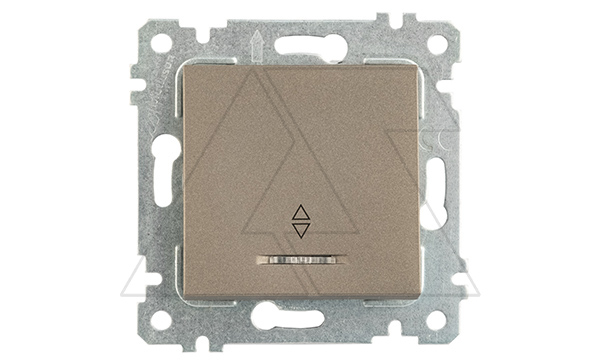 Rita - Переключатель на два направления с подсветкой, пруж. зажимы, антрацит