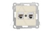 Rita - Розетка телефонная RJ-12+RJ-45 кат.5е, сл.кость от интернет-магазина amperkin.by