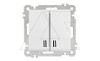 21 - Выключатель двухклавишный с подсветкой, пруж. зажимы, белый от интернет-магазина amperkin.by