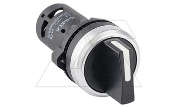 Переключатель моноблочный 0-1, фикс., черный, 1NO+1NC, IP64