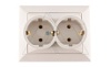 OPAL - Розетка 2x2P+E с рамкой, бежевый от интернет-магазина amperkin.by
