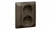 Galea Life - Розетка 2х2P+E нем.стд. в сборе, Dark Bronze