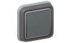 PLEXO - Переключатель на 2 направления, IP55, встроенный монтаж, в сборе, пруж. зажимы, серый