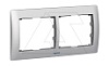 Galea Life - Рамка Metallic на 2 поста горизонтальная, Brushed Aluminium от интернет-магазина amperkin.by