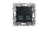 Etika - Розетка RJ11+RJ45 5E UTP (антрацит) от интернет-магазина amperkin.by