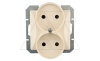 OPAL - Розетка 2x2P со шторками в стандартную рамку, бежевый