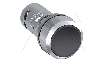 Кнопка CP1-30B-10, черная, без фиксации, 1NO, 1A, IP66, хром металл, 22mm