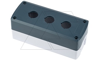 Корпус для поста кнопочного, пластик, серый/черный, 71x170x65,5mm, 3 места, IP65