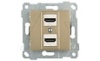 Rita - Розетка 2xHDMI, золото доре от интернет-магазина amperkin.by