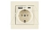 Rita - Розетка 2P+E, USB Type A, USB Type С, 2,4A (однопостовой монтаж в комплекте с рамкой), сл. кость от интернет-магазина amperkin.by