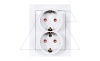 OPAL - Розетка 2x2P+E с рамкой, со шторками, белый