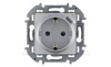 Inspiria - Розетка 2P+E нем. стд., с USB Type С, 1500mA- 5В (алюминий)