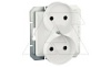 OPAL - Розетка 2x2P со шторками в стандартную рамку, белый от интернет-магазина amperkin.by