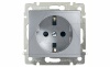 Valena - Розетка 2P+E нем. стд., алюминий