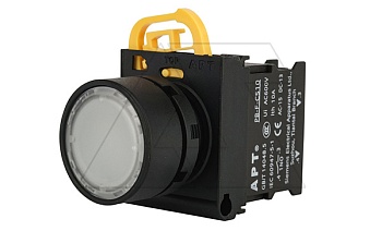 Кнопка плоская PB3E, белая, без фиксации, с подсветкой без LED, 1NO, 6A 230VAC/24VDC, 22mm, IP65