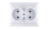 OPAL - Розетка 2x2P с рамкой, белый от интернет-магазина amperkin.by