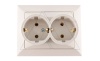 OPAL - Розетка 2x2P+E с рамкой, бежевый