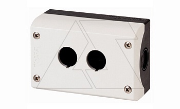 Корпус для поста кнопочного M22-I2, пластик, серый верх и черное основание, 2 монтажных места, IP67/69K