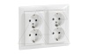 Valena - Розетка двойная со шторками 2х2К+З, белая