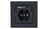 Rita - Розетка 2P+E, USB Type A, USB Type С, 2,4A (однопостовой монтаж в комплекте с рамкой), черный мат от интернет-магазина amperkin.by