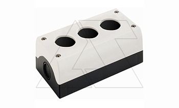 Корпус для поста кнопочного M22-I3, пластик, серый верх и черное основание, 3 монтажных места, IP67/69K