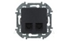 Inspiria - Розетка 2хRJ-45 UTP CAT6 (антрацит) от интернет-магазина amperkin.by