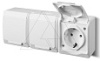 HERMES - Розетка 3x2P+E, 16A/250V, с крышкой, IP44, белый от интернет-магазина amperkin.by