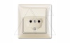 Basic 55 - Розетка 2P+E нем. стд. с крышкой и рамкой, IP 44 (шале-белый)