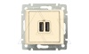 Valena - Розетка с 2-мя коннекторами USB Type A, сл.кость