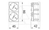 Розетка STD-D3 RW2, 2х2P+E нем.ст., со смещением контактов 33°, пруж. зажимы, защ. шторки (белый) от интернет-магазина amperkin.by