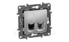 Etika - Розетка RJ11+RJ45 5E UTP (алюминий) от интернет-магазина amperkin.by