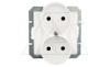 OPAL - Розетка 2x2P со шторками в стандартную рамку, белый от интернет-магазина amperkin.by