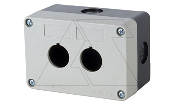 Корпус для поста кнопочного, пластик, серый/черный, 2 места, 105.5×72.5×58.5mm, IP65