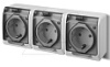 HERMES - Розетка 3x2P+E, 16A/250V, с прозрачной крышкой, IP44, белый от интернет-магазина amperkin.by