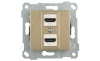 Rita - Розетка 2xHDMI, золото доре