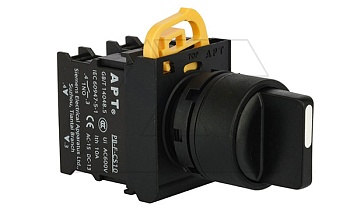 Переключатель PB3E, черный, I->0-II, возврат, 2NO, 6A 230VAC/24VDC, без подсветки, 22mm, IP65