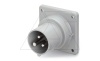 Разъем пром. силовой CEE встраиваемый, штекер, 16A, 2P+E 6h, 200_250VAC 50/60Hz, уст. 75x75mm, IP44/IP54, серия OPTIMA