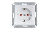 OPAL - Розетка 2P+E, со шторками, белый