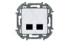 Inspiria - Розетка 2хRJ-45 UTP CAT6 (белый)