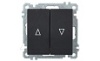 21 - Выключатель для управления рольставнями, пруж. зажимы, черный мат от интернет-магазина amperkin.by