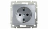 Valena - Розетка 2P+E нем. стд., алюминий от интернет-магазина amperkin.by