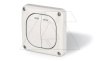 Переключатель встраиваемый проходной, 2P 10A/250V, с подсветкой, M95(95x95mm), IP66, серия PROTECTA